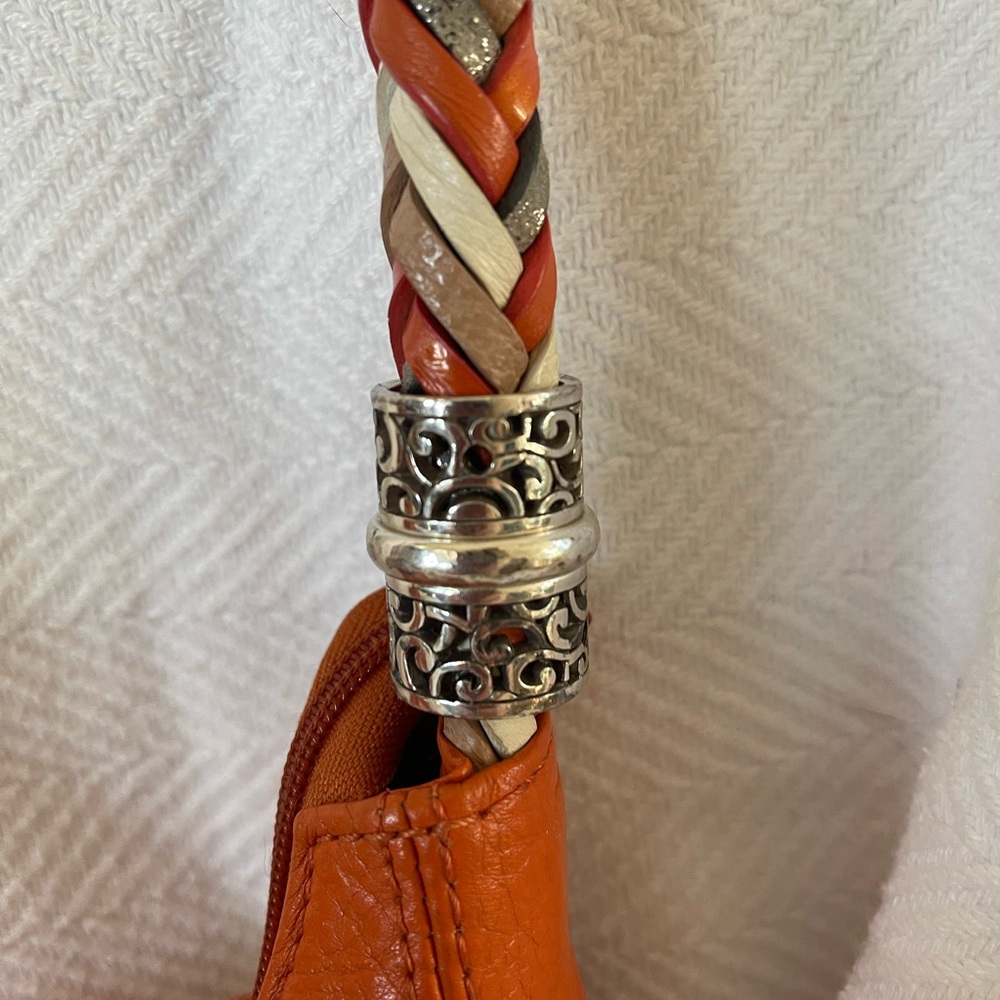Brighton Orange Hobo Bag with Braided Handle - Picture 3 of 6